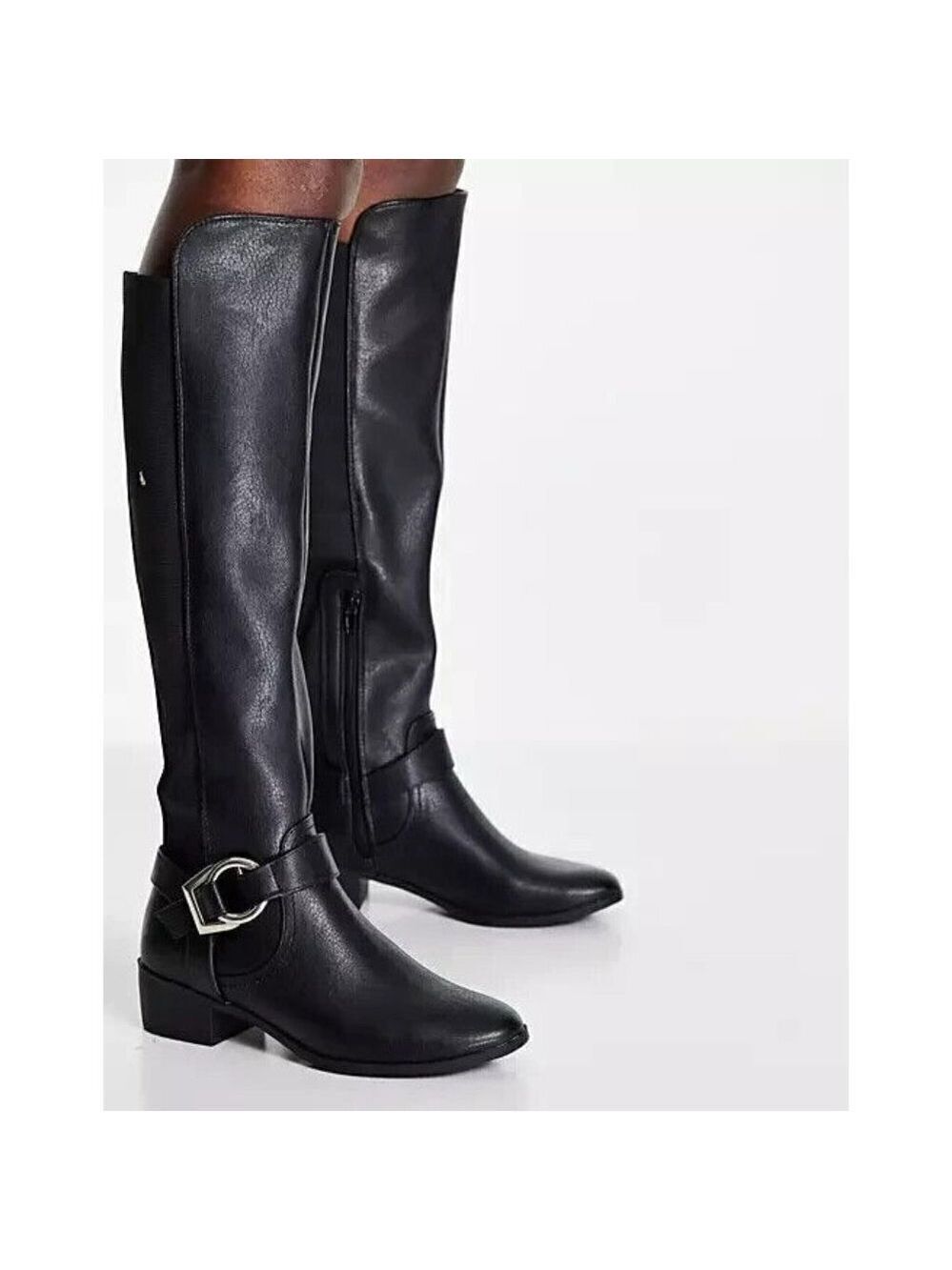 CALL it Spring Women's black over the knee buckle boot sz 7